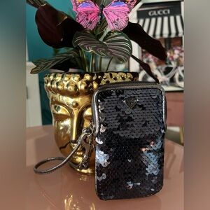 EUC Poppy Coach Sequin Wristlet